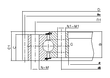 外齿四点接触式回转轴承(WD-011-xx-x)